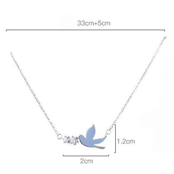 NEW 925 Sterling Silver Diamond Bird Necklace - Picture 8 of 8